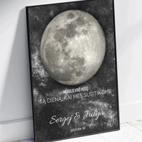 Personalizuotas mėnulio fazės plakatas, pritaikytas pagal datą ir vietą MNFZ-001  Customizer -  dovanokis.lt