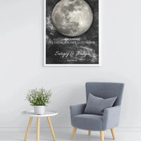 Personalizuotas mėnulio fazės plakatas, pritaikytas pagal datą ir vietą MNFZ-001  Customizer -  dovanokis.lt