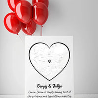 Personalizuotas meilės žemėlapis ant drobės su jūsų vieta  Drobe -  dovanokis.lt