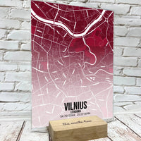 Personalizuotas miesto žemėlapio stiklinis posteris su jūsų pasirinkta vieta  Stiklas -  dovanokis.lt