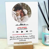 Personalizuotas muzikos grotuvo stiklinis posteris su jūsų nuotrauka  Stiklas -  dovanokis.lt