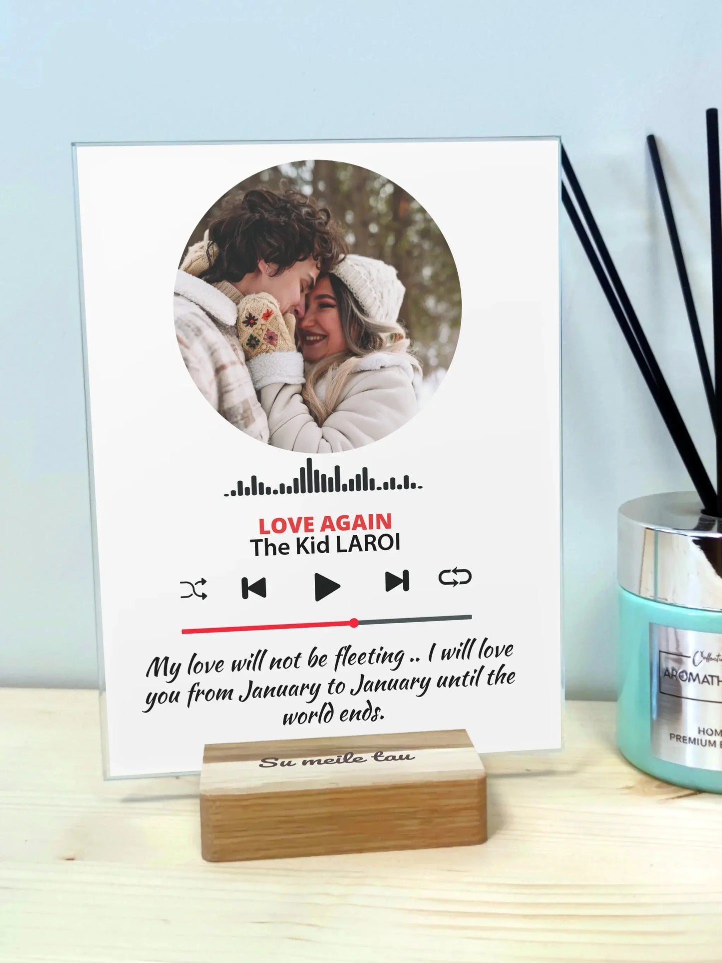 Personalizuotas muzikos grotuvo stiklinis posteris su jūsų nuotrauka  Stiklas -  dovanokis.lt