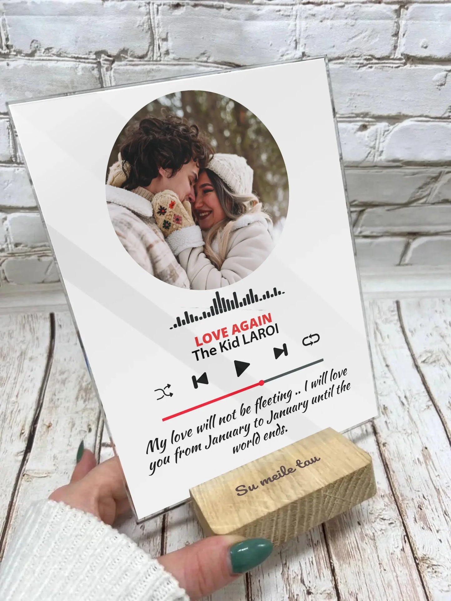 Personalizuotas muzikos grotuvo stiklinis posteris su jūsų nuotrauka  Stiklas -  dovanokis.lt