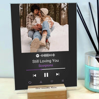 Personalizuotas Spotify muzikos grotuvo stiklinis posteris su jūsų nuotrauka, daina ir spotify kodu  Stiklas -  dovanokis.lt