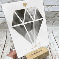 Personalizuotas Deimanto formos Meilės stiklinis posteris su jūsų nuotrauka  Stiklas -  dovanokis.lt