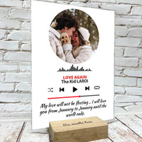 Personalizuotas muzikos grotuvo stiklinis posteris su jūsų nuotrauka  Stiklas -  dovanokis.lt