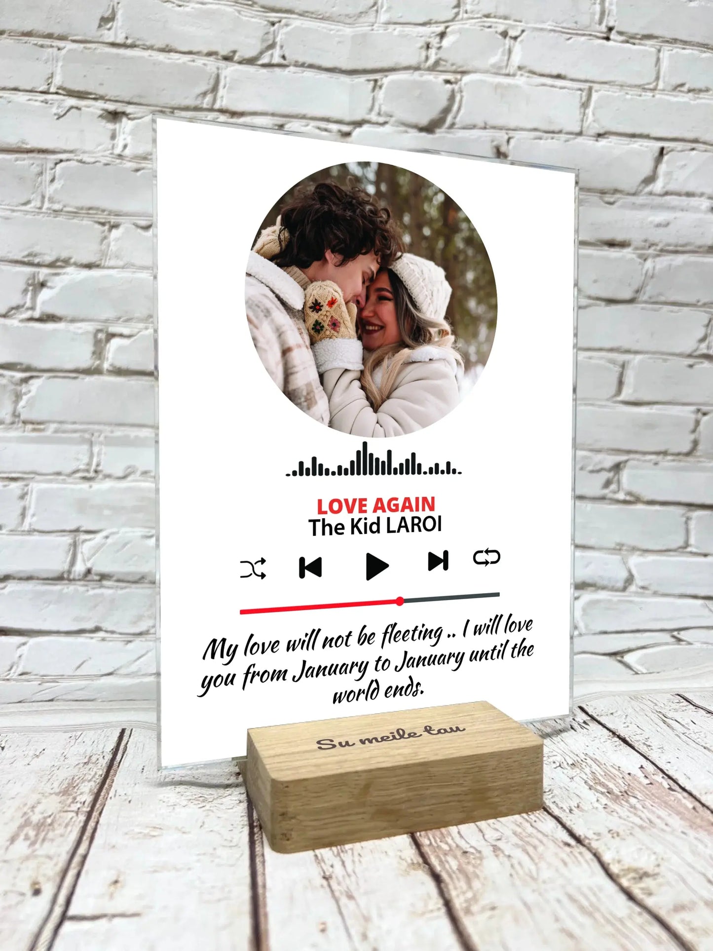 Personalizuotas muzikos grotuvo stiklinis posteris su jūsų nuotrauka  Stiklas -  dovanokis.lt