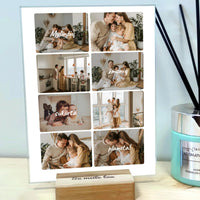 Personalizuotas šeimos maketo stiklinis posteris su jūsų nuotraukomis, mylinčių žmonių sukurta planeta  Stiklas -  dovanokis.lt