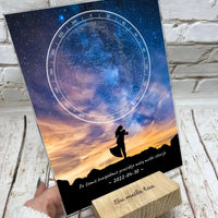 Personalizuotas žvaigždžių žemėlapis, stiklinis posteris. DVNS-003C  Stiklas -  dovanokis.lt