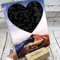 Personalizuotas žvaigždžių žemėlapis, stiklinis posteris. DVNS-012A  Stiklas -  dovanokis.lt