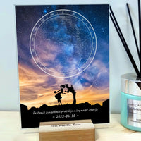 Personalizuotas žvaigždžių žemėlapis, stiklinis posteris. DVNS-003D  Stiklas -  dovanokis.lt