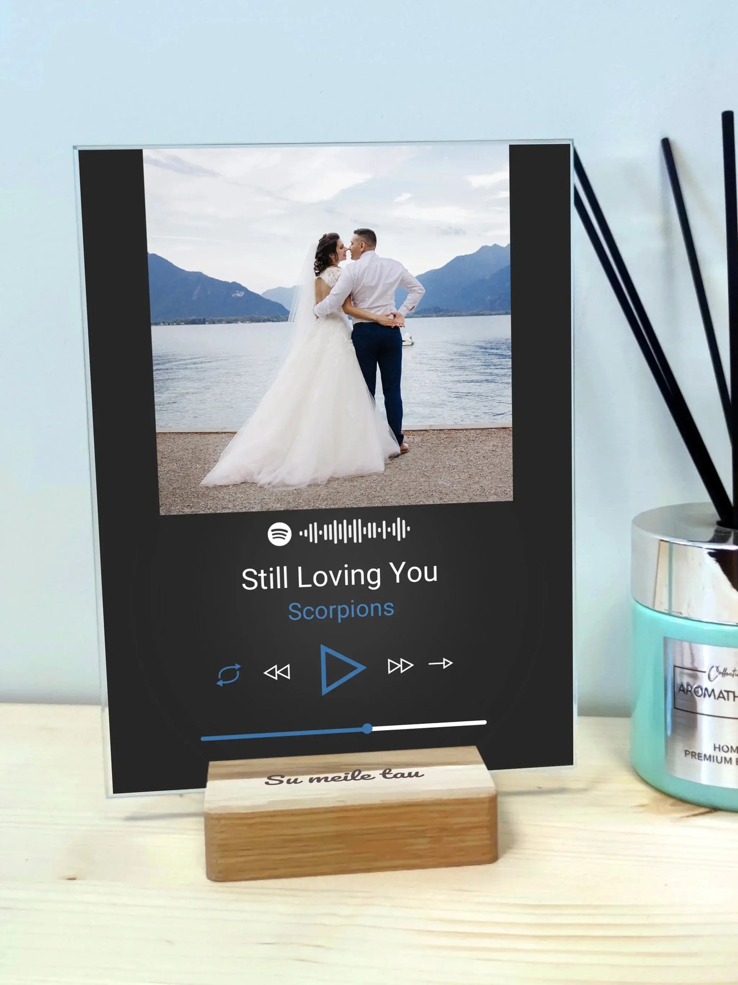 Personalizuotas muzikinis grotuvas "Spotify", stiklinis posteris. MZGR-001B  Stiklas -  dovanokis.lt