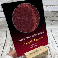 Personalizuotas žvaigždžių žemėlapis, stiklinis posteris. DVNS-024  Stiklas -  dovanokis.lt