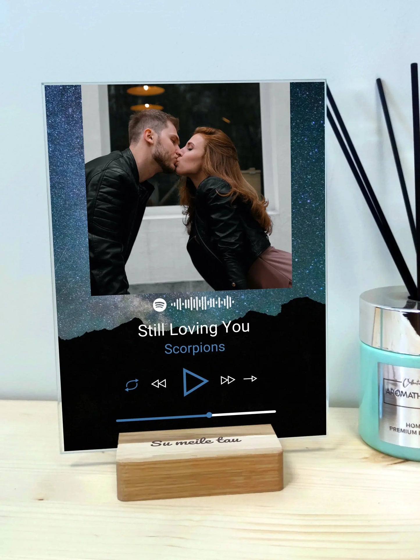 Personalizuotas muzikinis grotuvas "Spotify", stiklinis posteris. MZGR-004  Stiklas -  dovanokis.lt