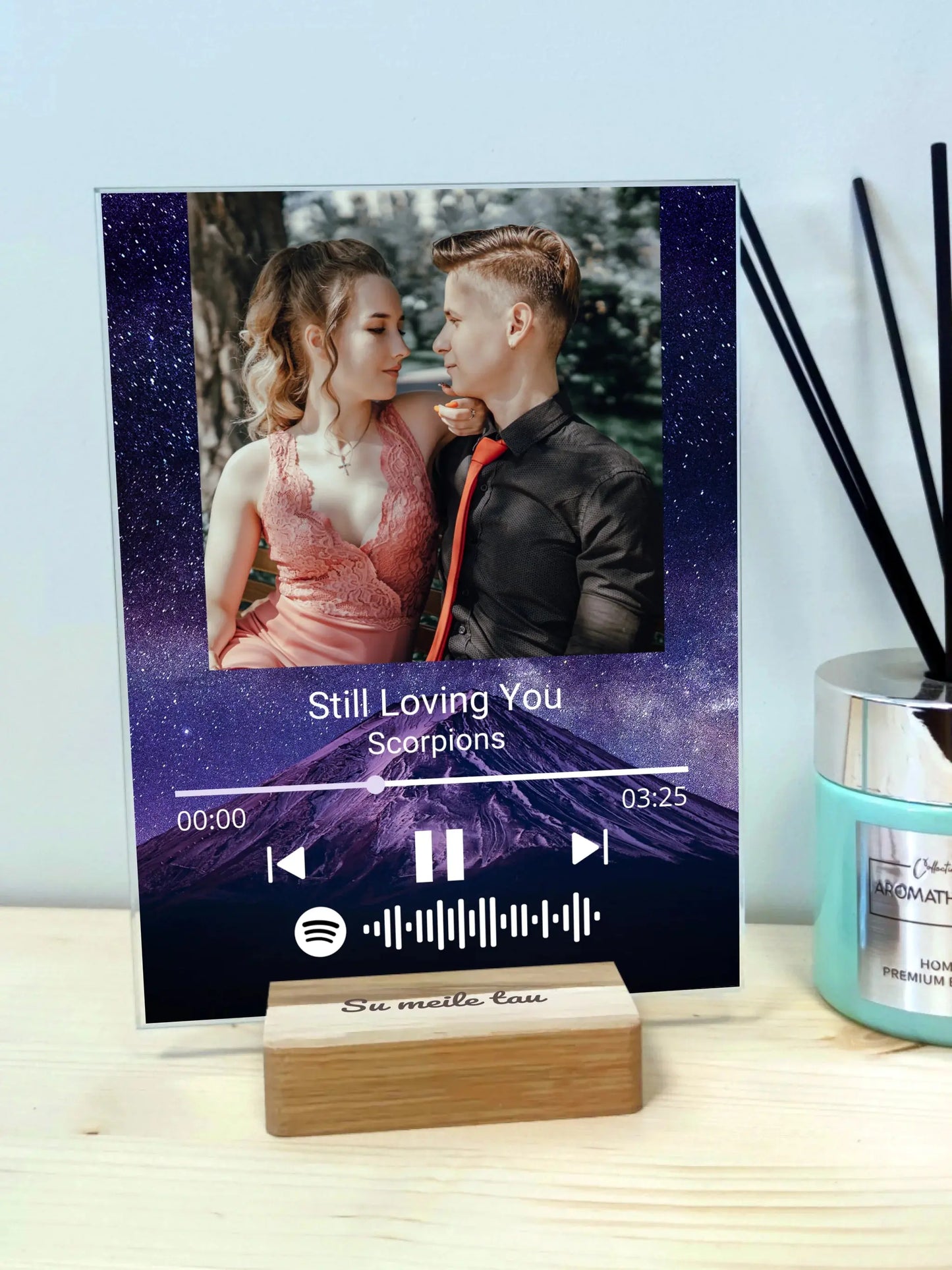 Personalizuotas muzikinis grotuvas "Spotify", stiklinis posteris. MZGR-005  Stiklas -  dovanokis.lt