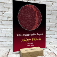 Personalizuotas žvaigždžių žemėlapis, stiklinis posteris. DVNS-024  Stiklas -  dovanokis.lt