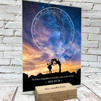 Personalizuotas žvaigždžių žemėlapis, stiklinis posteris. DVNS-003D  Stiklas -  dovanokis.lt