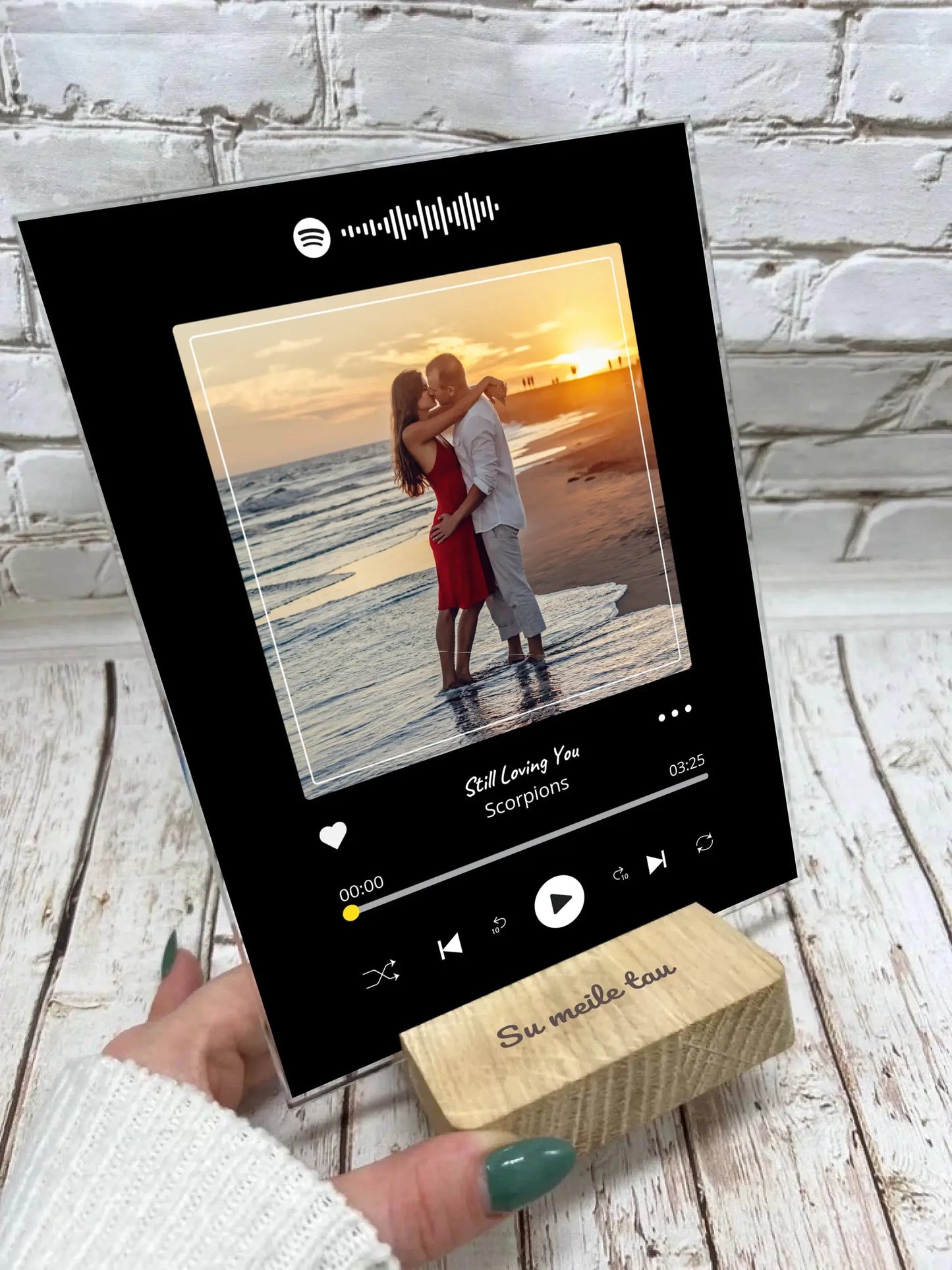 Personalizuotas muzikinis grotuvas "Spotify", stiklinis posteris. MZGR-010  Stiklas -  dovanokis.lt