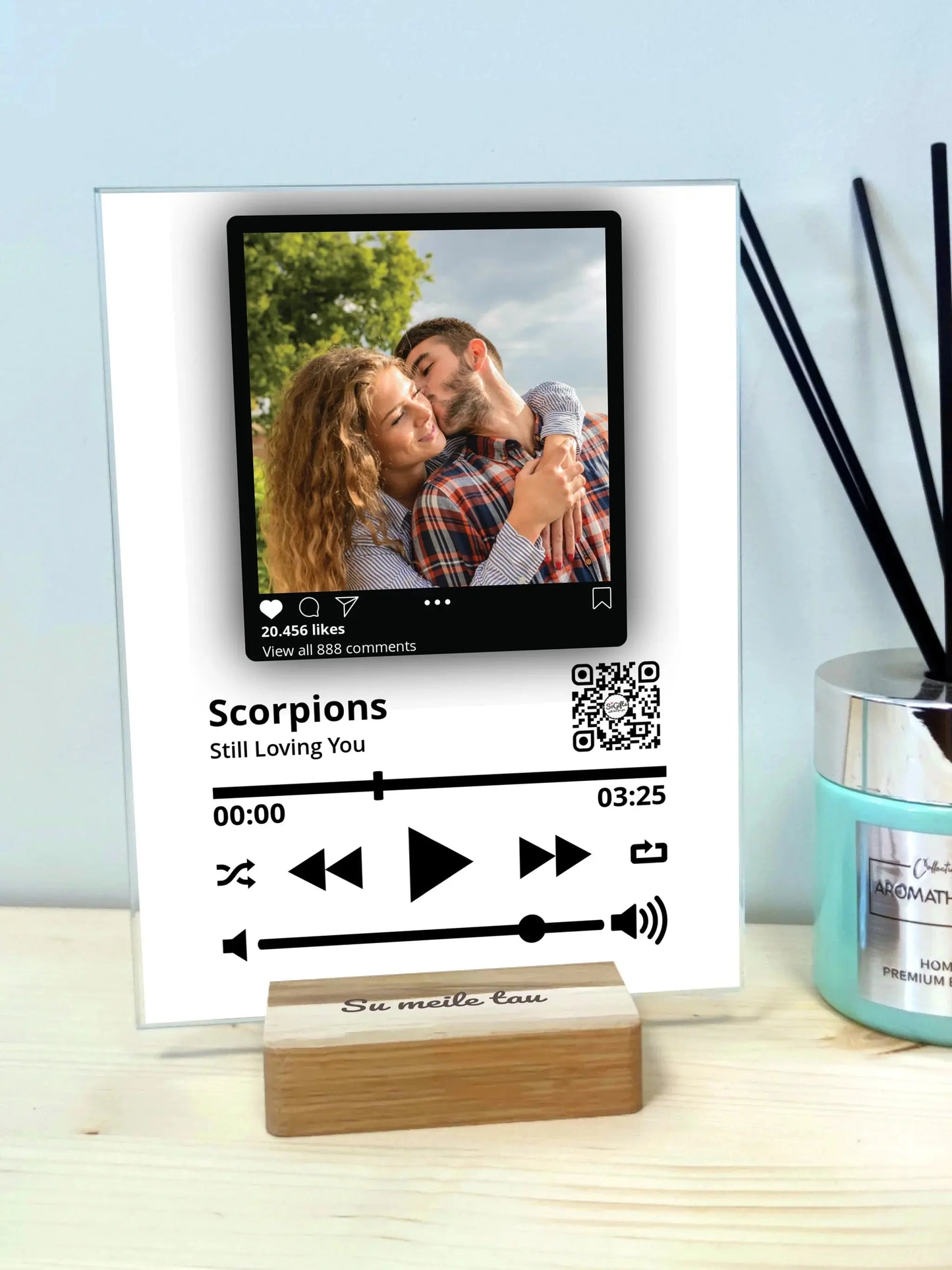 Personalizuotas muzikinis grotuvas "So Player + Instagram", stiklinis posteris. MZGR-001A  Stiklas -  dovanokis.lt