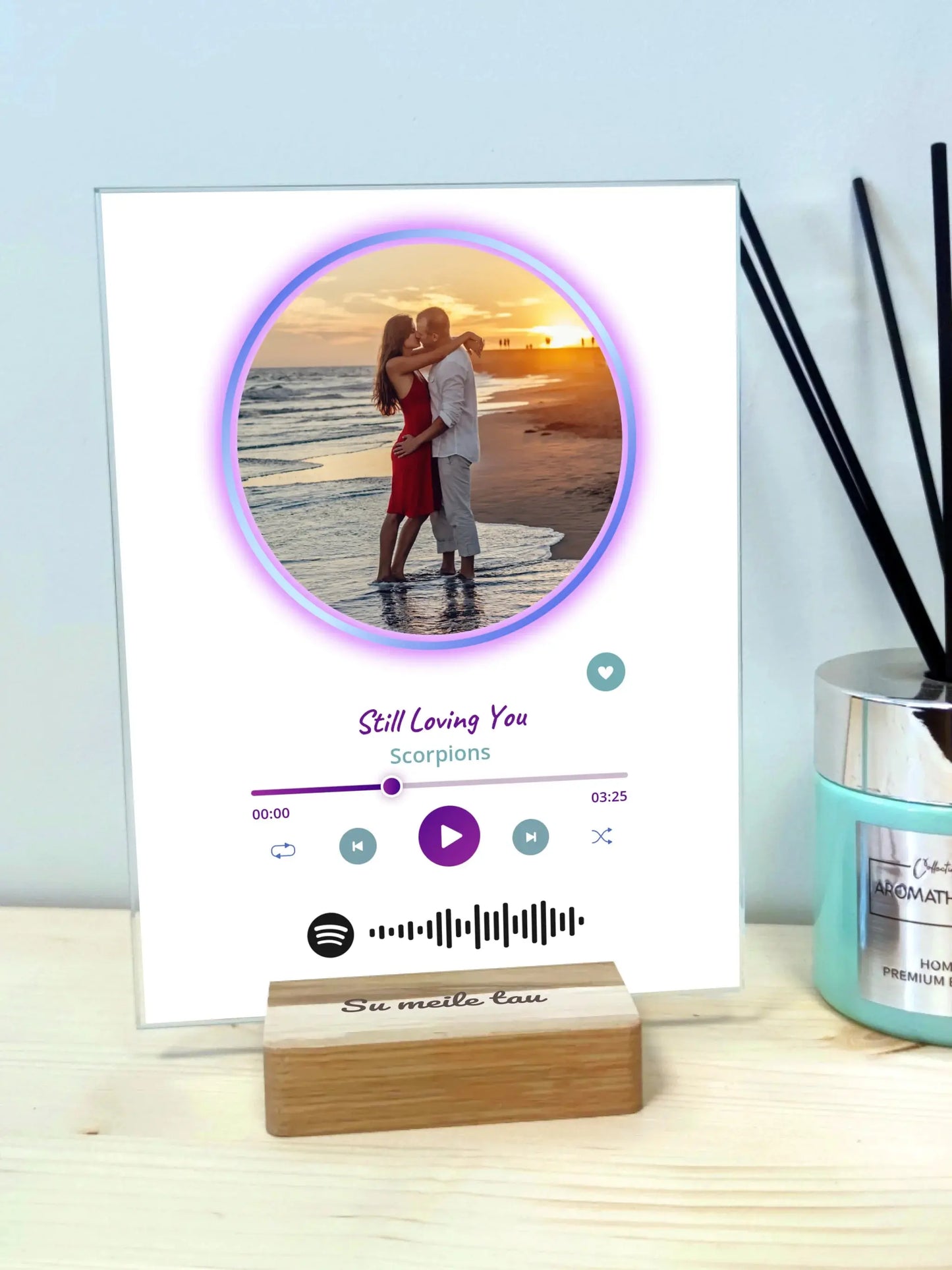 Personalizuotas muzikinis grotuvas "Spotify", stiklinis posteris. MZGR-013  Stiklas -  dovanokis.lt