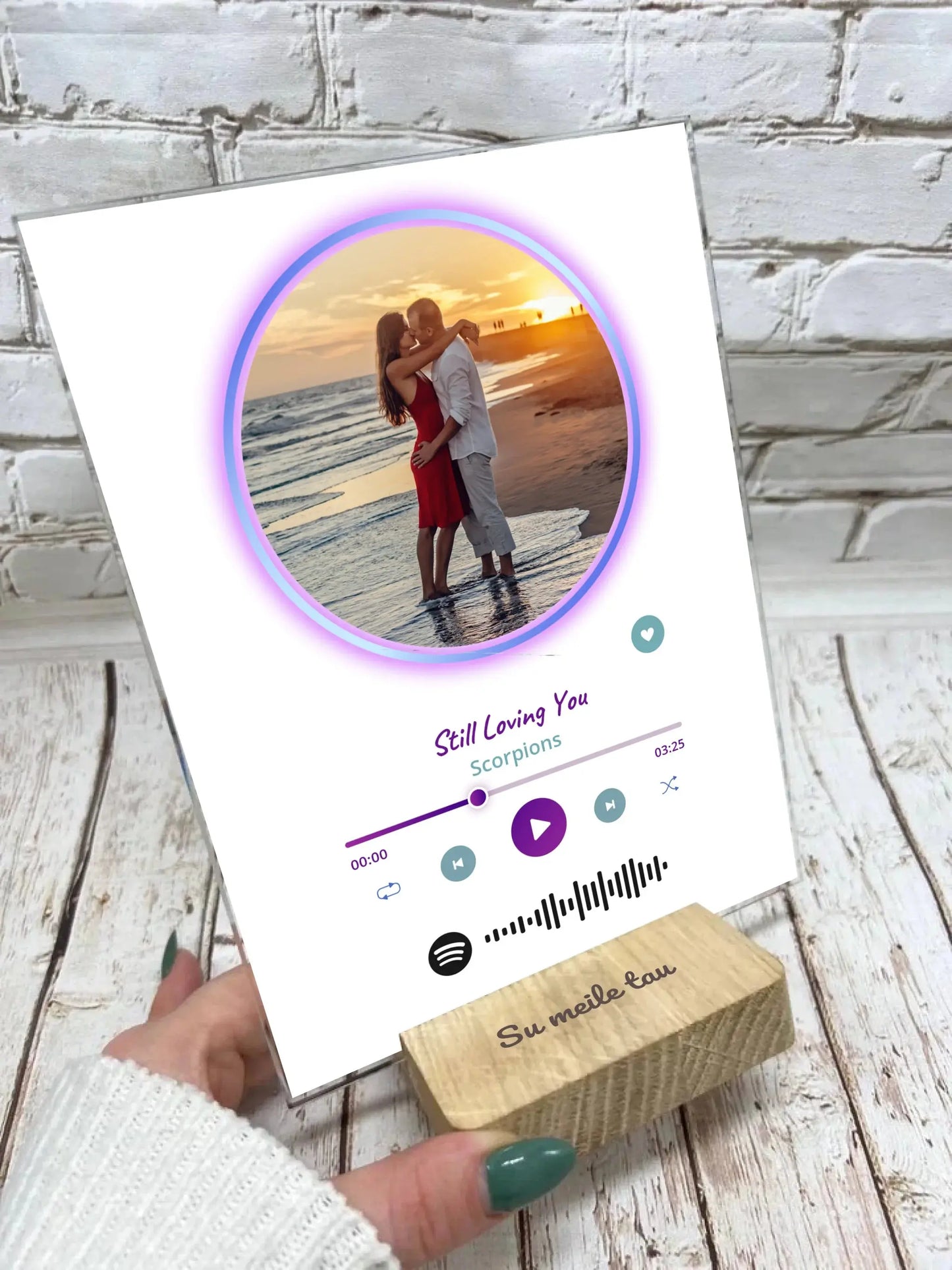 Personalizuotas muzikinis grotuvas "Spotify", stiklinis posteris. MZGR-013  Stiklas -  dovanokis.lt