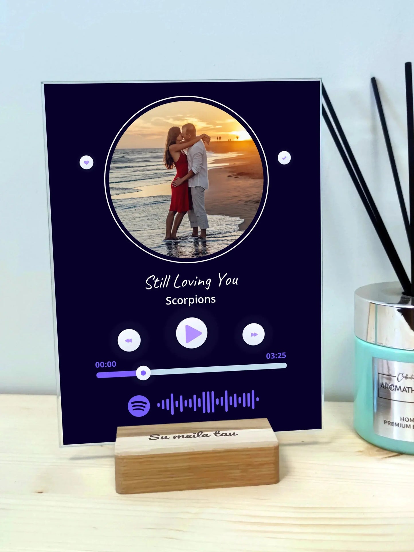 Personalizuotas muzikinis grotuvas "Spotify", stiklinis posteris. MZGR-019  Stiklas -  dovanokis.lt