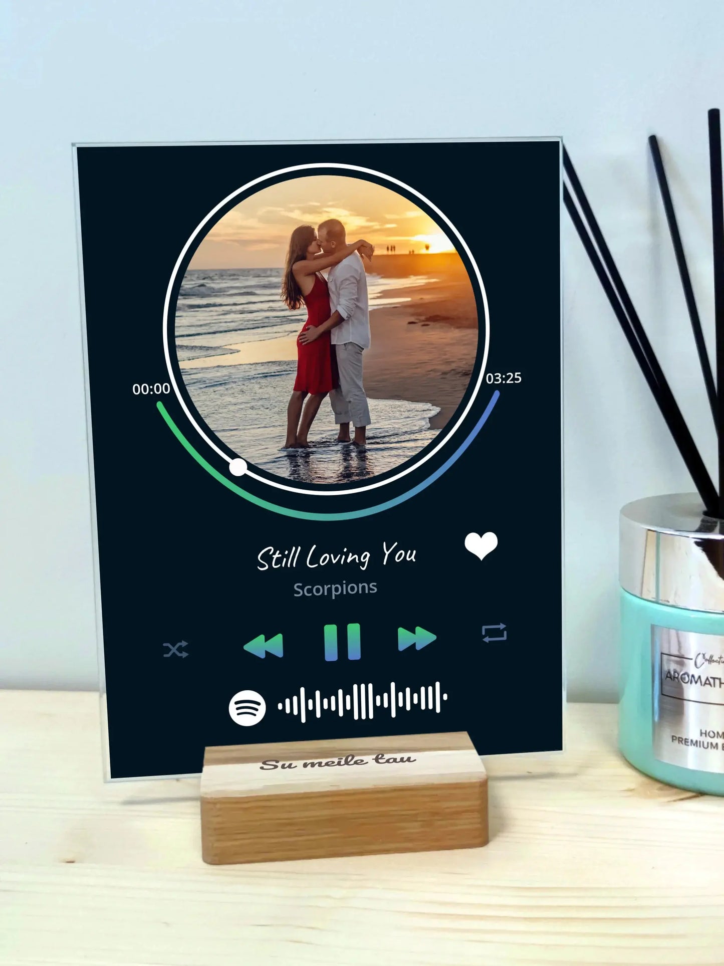 Personalizuotas muzikinis grotuvas "Spotify", stiklinis posteris. MZGR-020  Stiklas -  dovanokis.lt