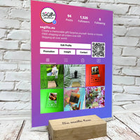 Personalizuotas "Instagram Profilio" dizaino kūrinys ant stiklo su jūsų nuotraukomis  Stiklas -  dovanokis.lt