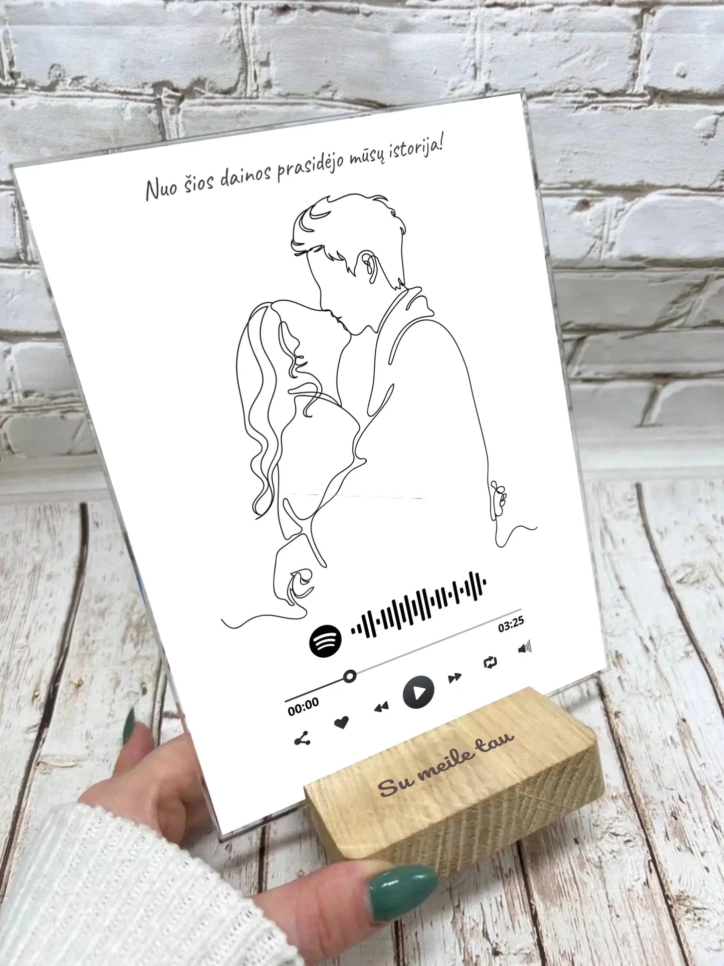 Personalizuotas muzikinis grotuvas "Spotify", stiklinis posteris. MZGR-014D  Stiklas -  dovanokis.lt