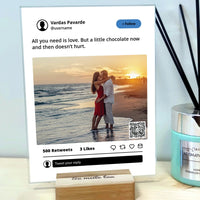 Personalizuotas "Twitter" dizaino kūrinys ant stiklo su jūsų nuotrauka ir tekstu  Stiklas -  dovanokis.lt