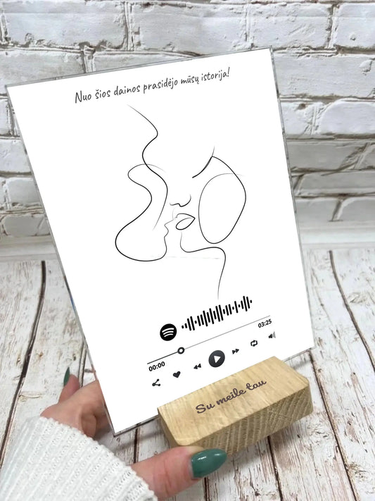 Personalizuotas muzikinis grotuvas "Spotify", stiklinis posteris. MZGR-014H  Stiklas -  dovanokis.lt