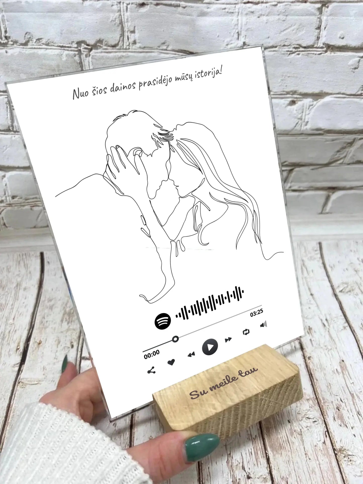 Personalizuotas muzikinis grotuvas "Spotify", stiklinis posteris. MZGR-014E  Stiklas -  dovanokis.lt