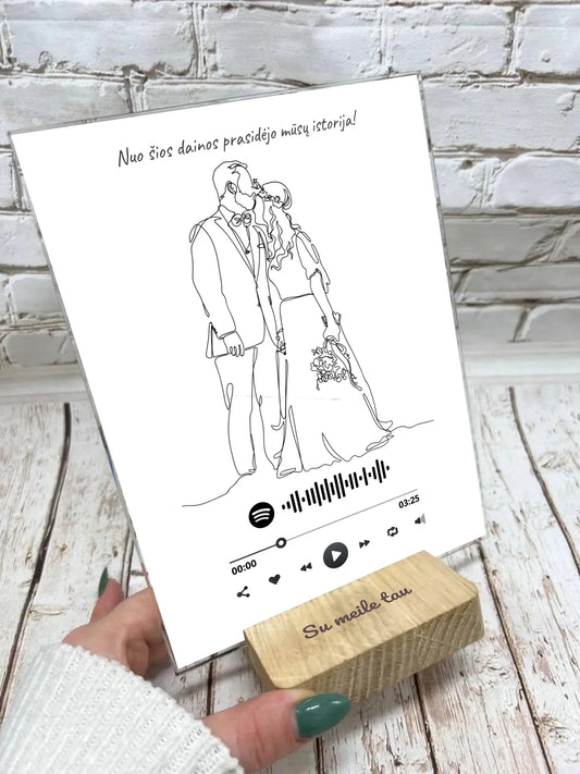 Personalizuotas muzikinis grotuvas "Spotify", stiklinis posteris. MZGR-014J  Stiklas -  dovanokis.lt