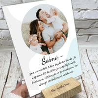 Personalizuotas šeimos iliustracijos spaudinys ant stiklo su jūsų nuotrauka SPD-001  Stiklas -  dovanokis.lt