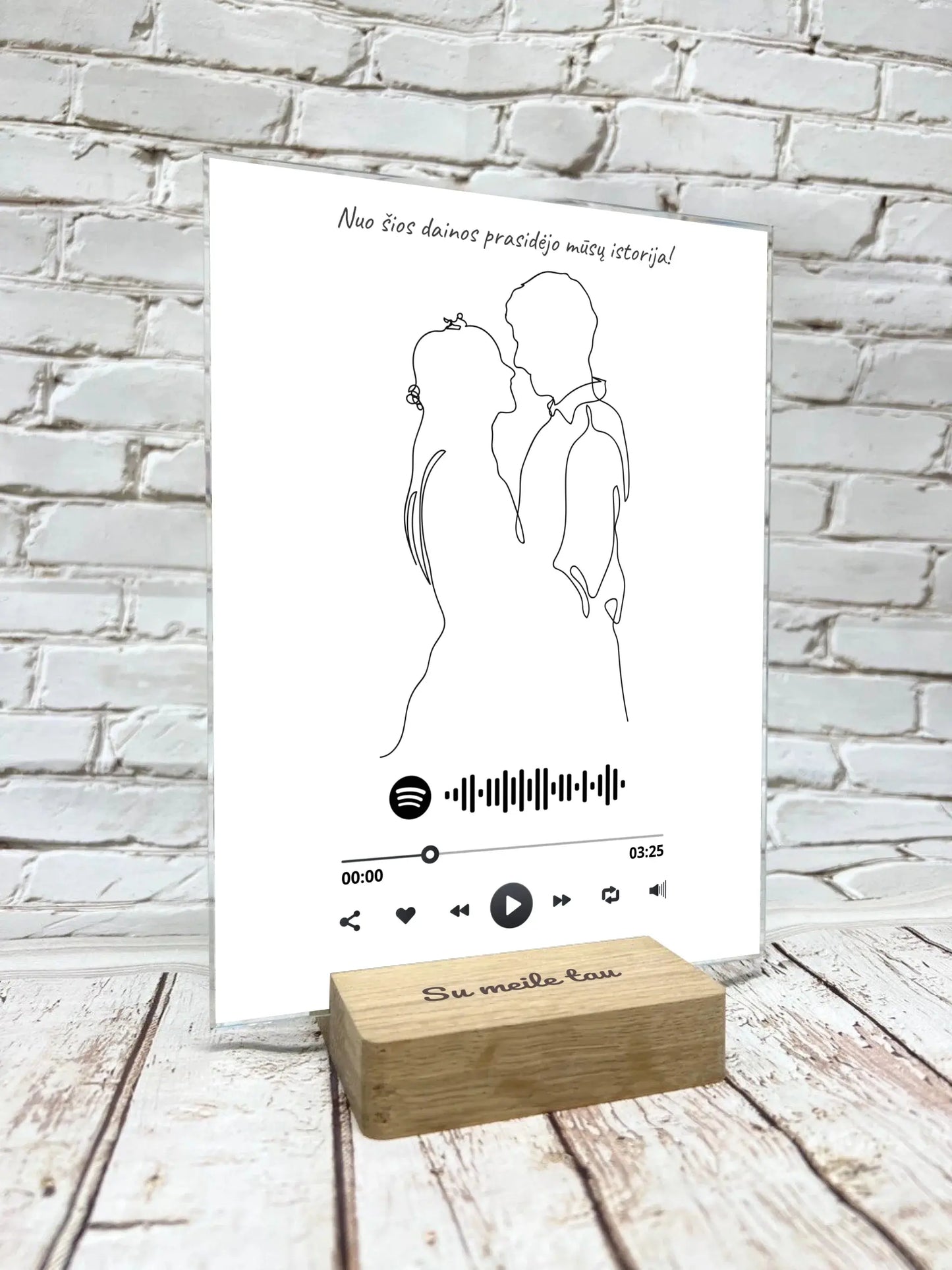 Personalizuotas muzikinis grotuvas "Spotify", stiklinis posteris. MZGR-014F  Stiklas -  dovanokis.lt