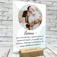 Personalizuotas šeimos iliustracijos spaudinys ant stiklo su jūsų nuotrauka SPD-001  Stiklas -  dovanokis.lt