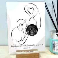 Personalizuota nėščiųjų echoskopijos tyrimo nuotrauką, stiklinis posteris ECH-002  Stiklas -  dovanokis.lt