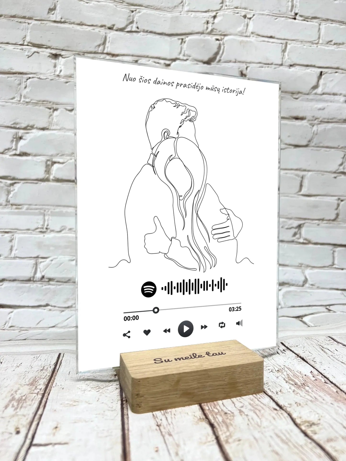 Personalizuotas muzikinis grotuvas "Spotify", stiklinis posteris. MZGR-014B  Stiklas -  dovanokis.lt