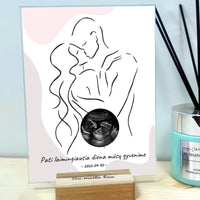 Personalizuota nėščiųjų echoskopijos tyrimo nuotrauką, stiklinis posteris ECH-003  Stiklas -  dovanokis.lt