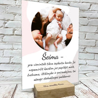 Personalizuotas šeimos iliustracijos spaudinys ant stiklo su jūsų nuotrauka SPD-002  Stiklas -  dovanokis.lt