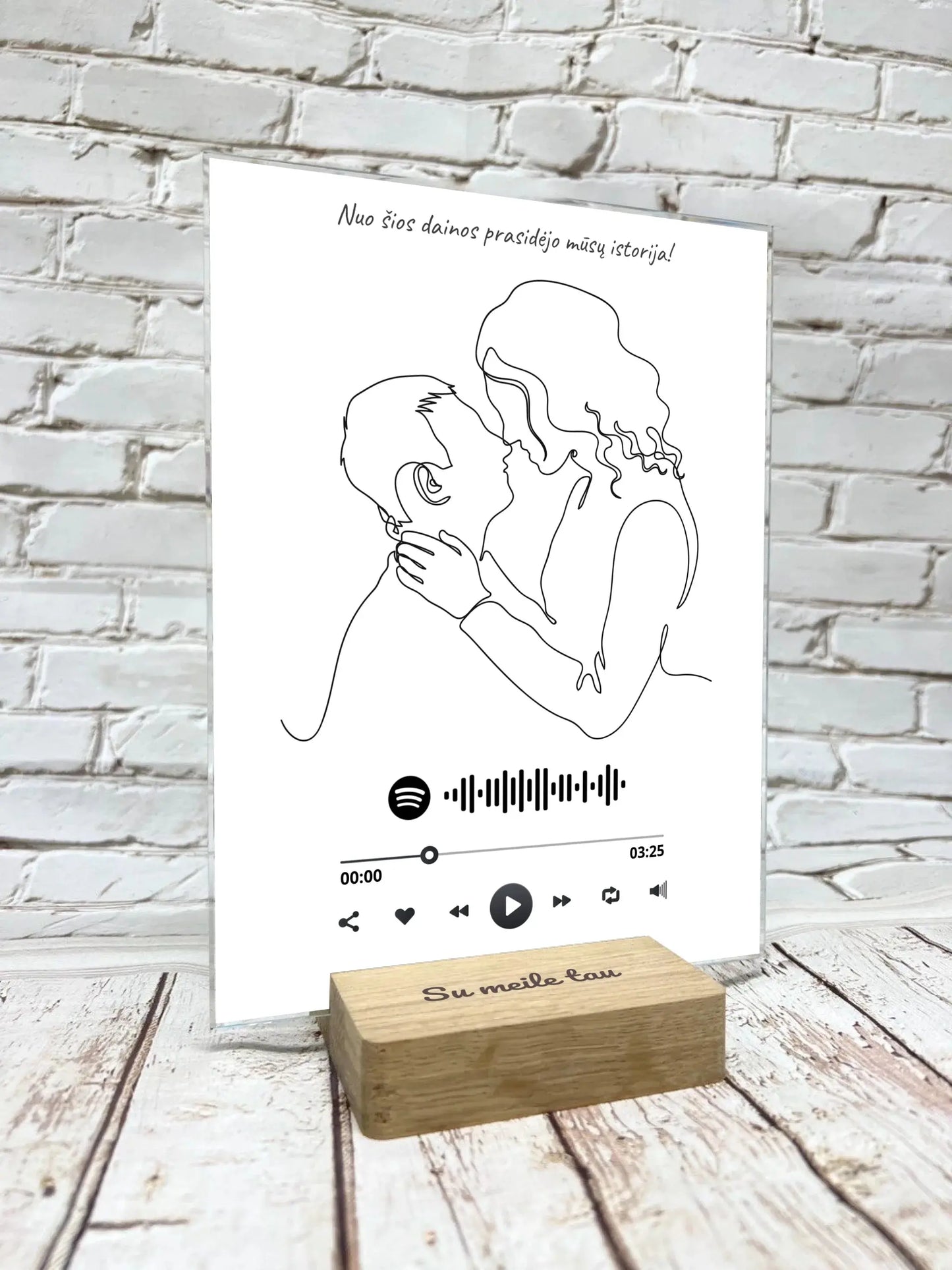 Personalizuotas muzikinis grotuvas "Spotify", stiklinis posteris. MZGR-014G  Stiklas -  dovanokis.lt