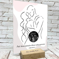 Personalizuota nėščiųjų echoskopijos tyrimo nuotrauką, stiklinis posteris ECH-003  Stiklas -  dovanokis.lt