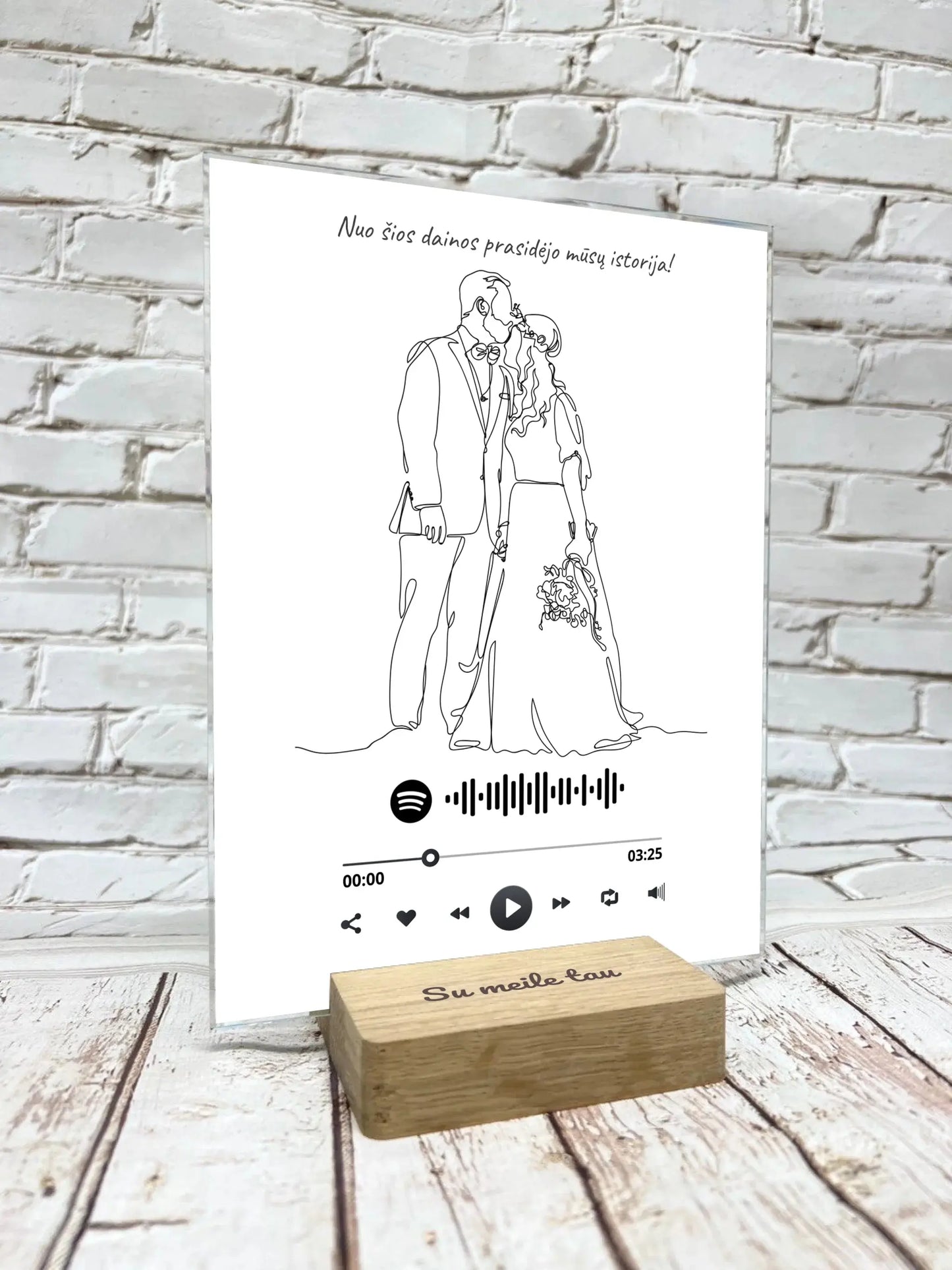 Personalizuotas muzikinis grotuvas "Spotify", stiklinis posteris. MZGR-014J  Stiklas -  dovanokis.lt