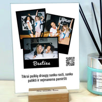 Personalizuotas "Besties" kūrinys ant stiklo su jūsų nuotrauka ir tekstu  Stiklas -  dovanokis.lt