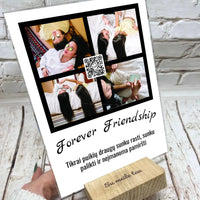 Personalizuotas "Forever Friendship" dizaino kūrinys ant stiklo su jūsų nuotraukomis ir tekstu  Stiklas -  dovanokis.lt