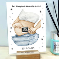 Personalizuota nėščiųjų echoskopijos tyrimo nuotrauką, stiklinis posteris ECH-001  Stiklas -  dovanokis.lt