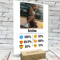 Personalizuotas "Emojis" kūrinys ant stiklo su jūsų nuotrauka ir vardu  Stiklas -  dovanokis.lt