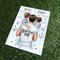 Personalizuota 2 Berniuku Gimimo Metrikų Iliustracija ant stiklo VKGM-049  Stiklas -  dovanokis.lt