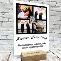 Personalizuotas "Forever Friendship" dizaino kūrinys ant stiklo su jūsų nuotraukomis ir tekstu  Stiklas -  dovanokis.lt