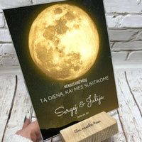 Personalizuotas mėnulio fazės stiklinis posteris, pritaikytas pagal datą ir vietą MNFZ-003  Stiklas -  dovanokis.lt